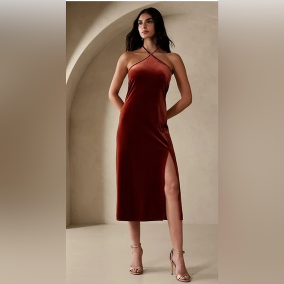 Banana Republic Dresses & Skirts - Banana Republic Velvet Halter Top Dress Size‎ Small NWT Retail $110